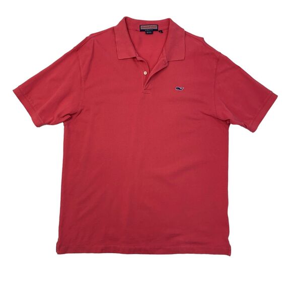 Vineyard Vines Polo Shirt Mens L Large Watermelon Red Cotton Short Sleeve Golf - Picture 1 of 8